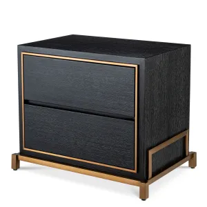115102 - Bedside Table Hazel charcoal grey oak veneer