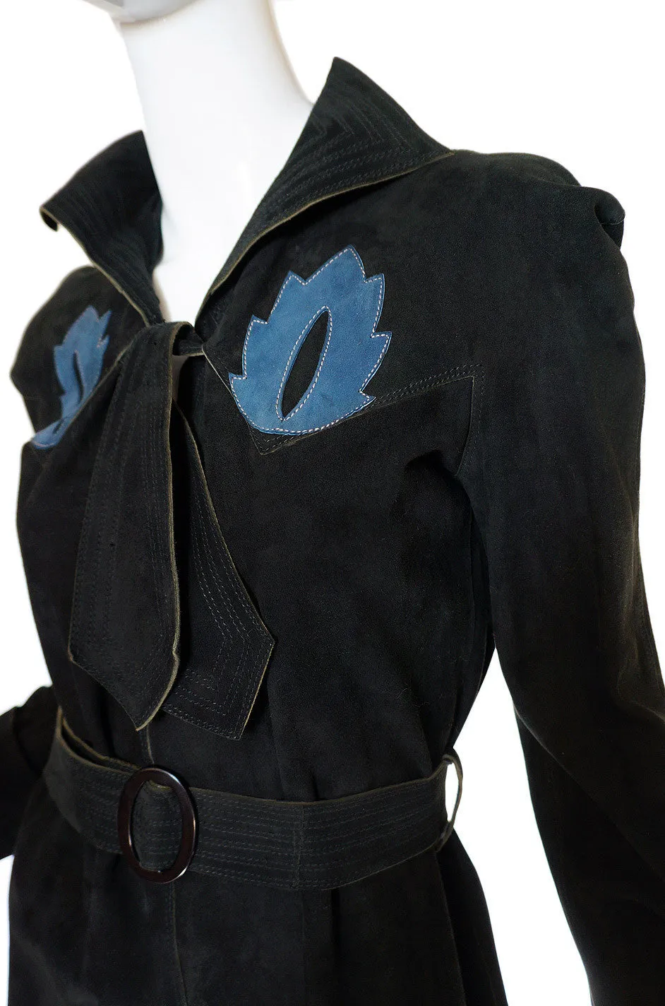 1970s Museum Quality Jean Muir Suede Dress