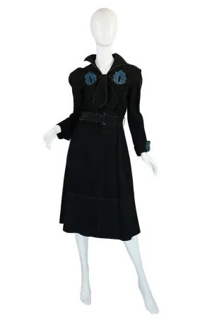 1970s Museum Quality Jean Muir Suede Dress