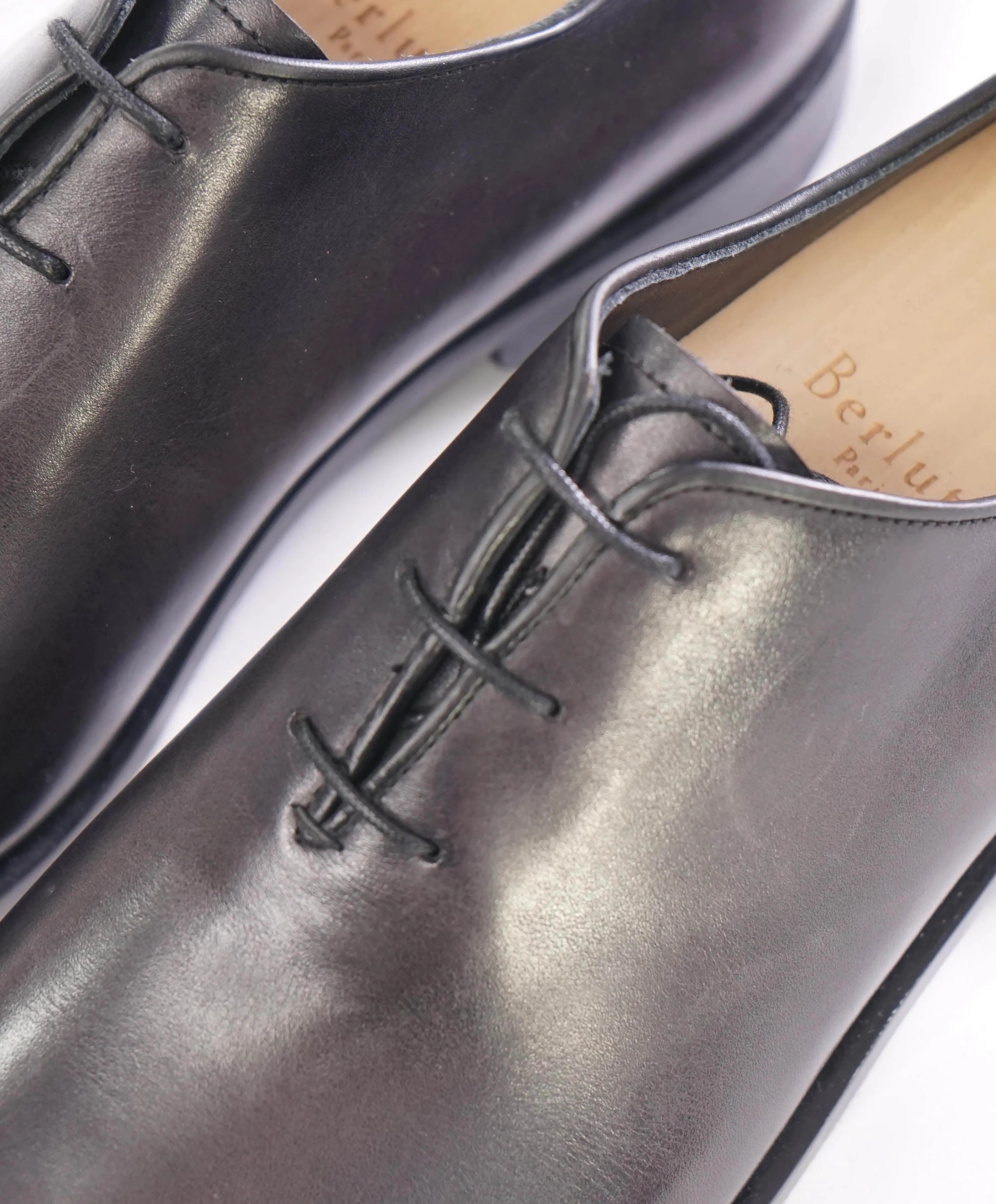 $2,480 BERLUTI PARIS- "ALESSANDRO" Gray Patina Leather Oxfords - 8 US (7 Stamped)