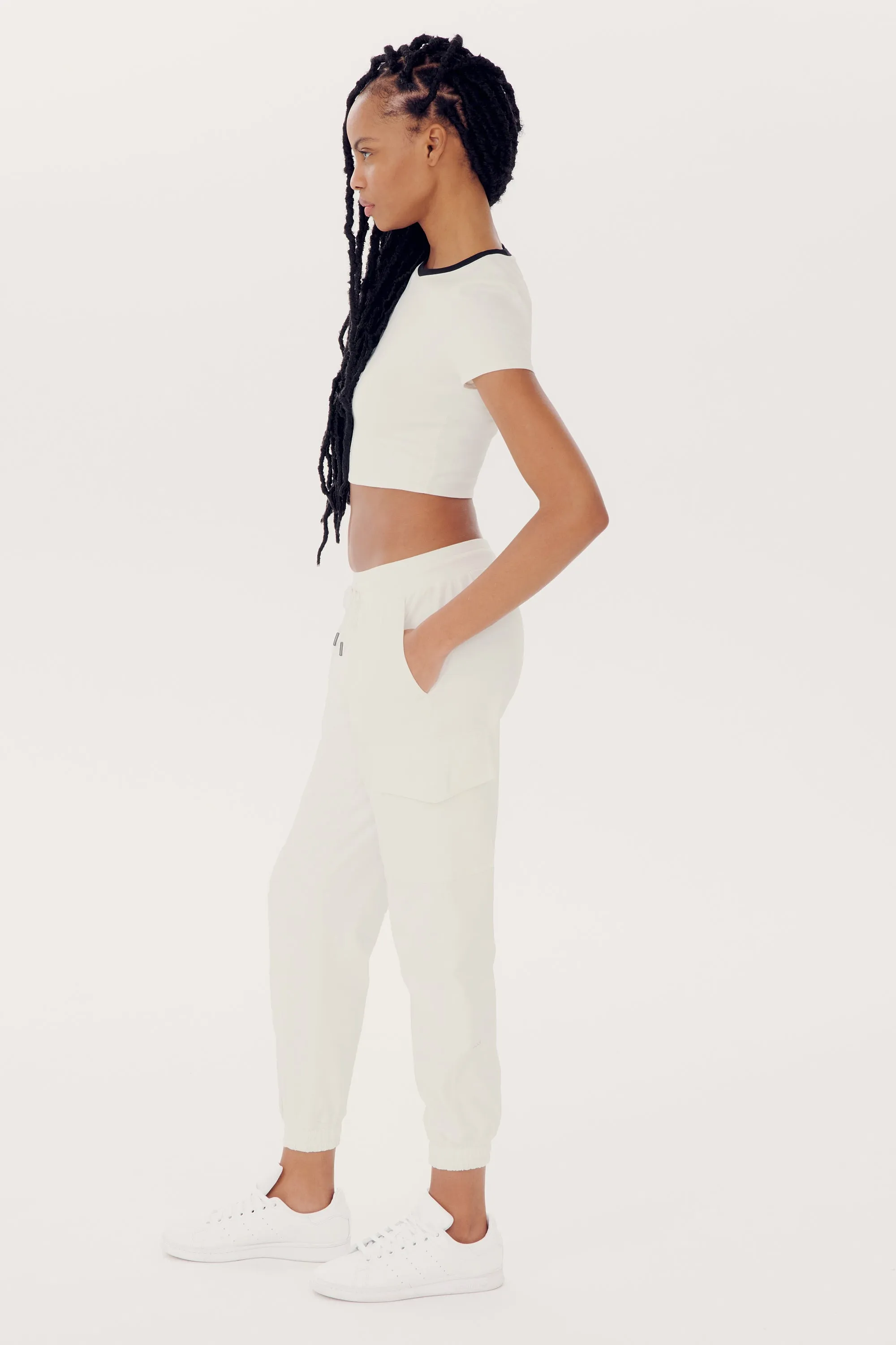 Airweight S/S Crop - White/Black