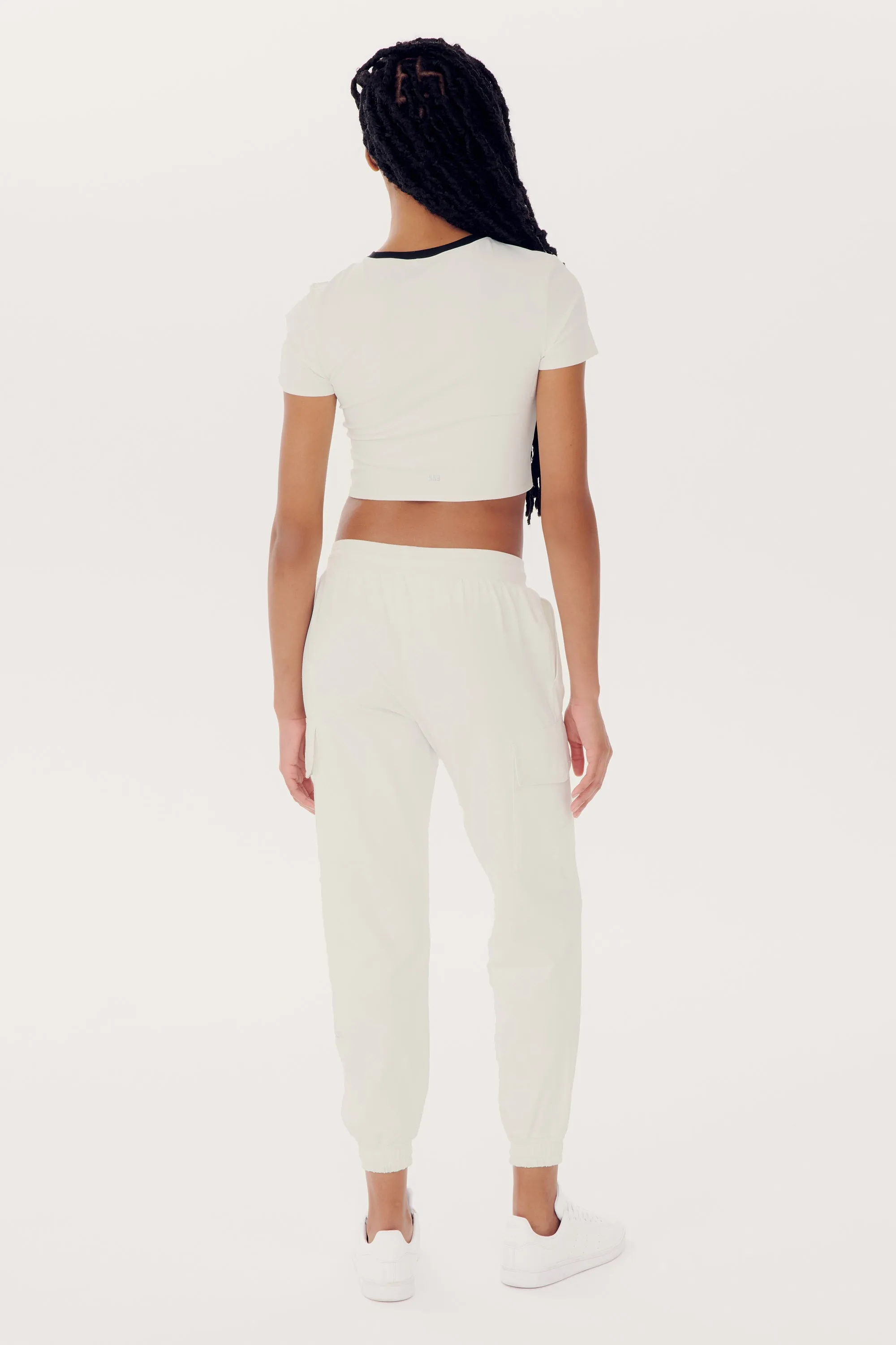 Airweight S/S Crop - White/Black
