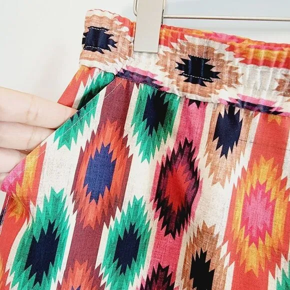 Alice   Olivia Kir Running Short Boho Warm Breeze Aztec Print Size M $225 Retail