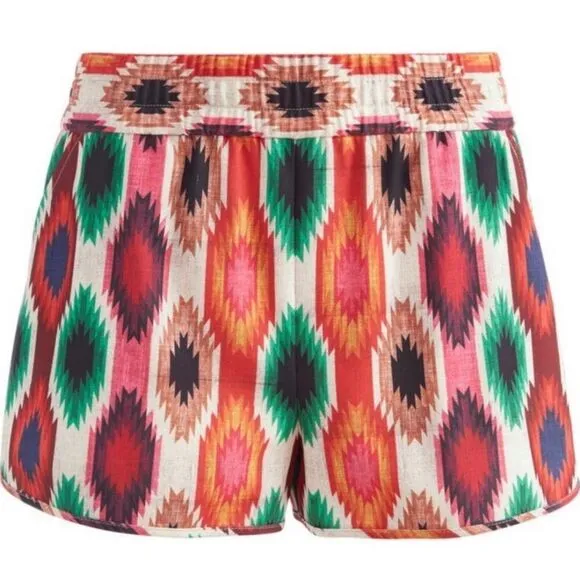 Alice   Olivia Kir Running Short Boho Warm Breeze Aztec Print Size M $225 Retail