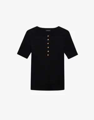 Anine Bing Alessia Tee in Black