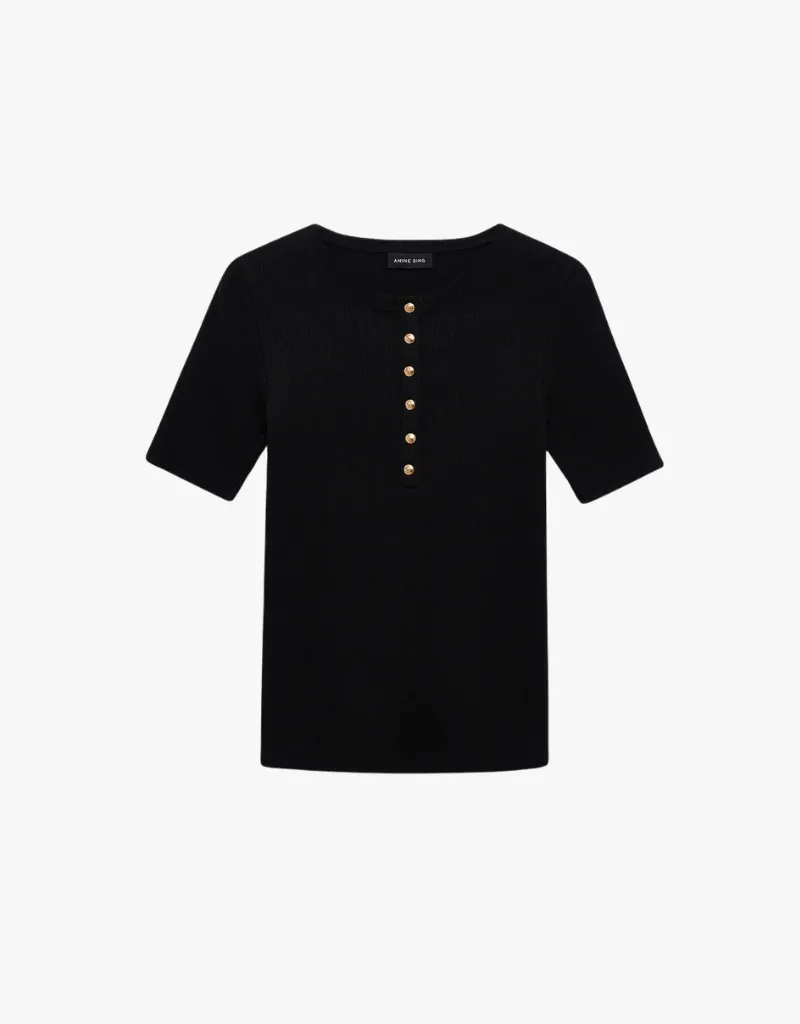 Anine Bing Alessia Tee in Black