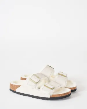 arizona shearling sandal - antique white suede