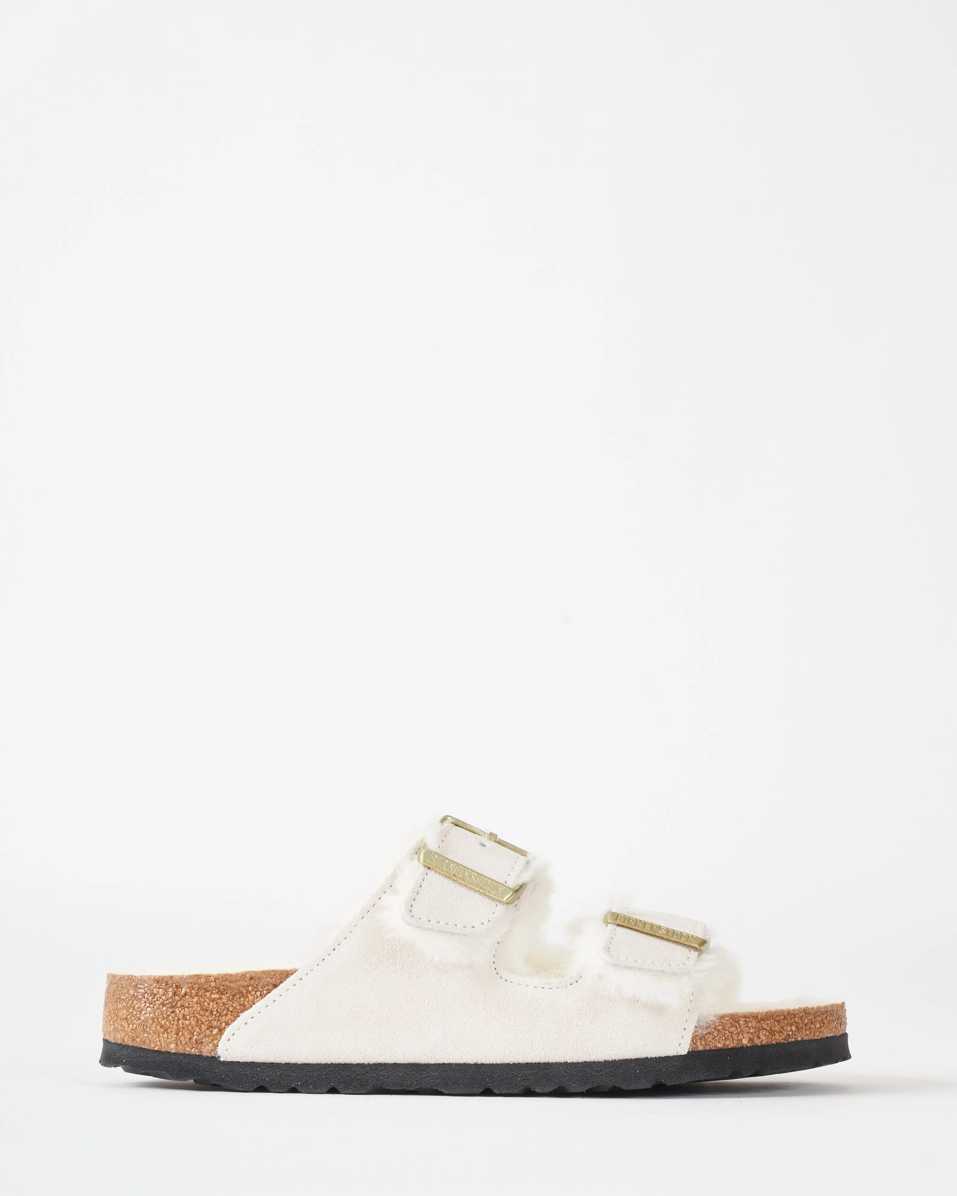 arizona shearling sandal - antique white suede