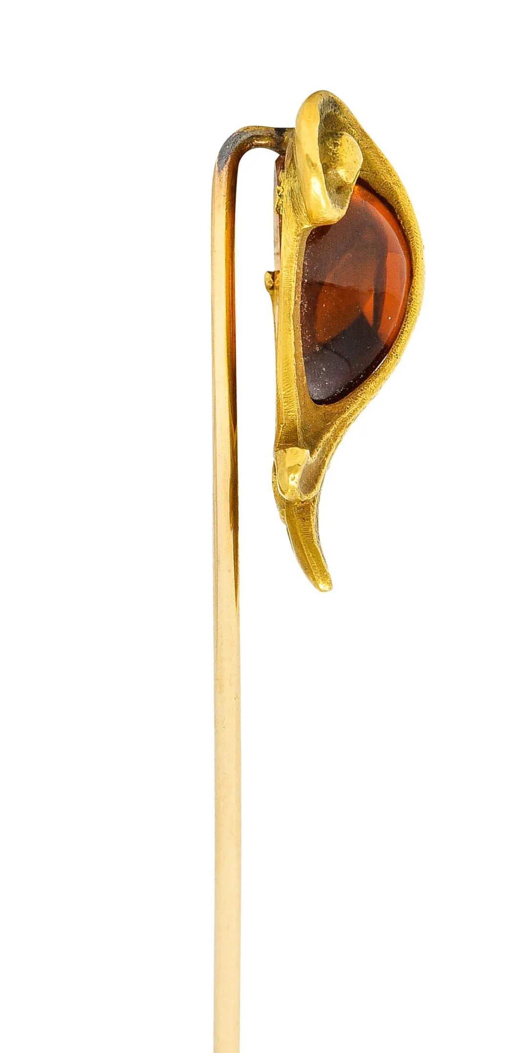 Art Nouveau Citrine Cabochon 18 Karat Gold Hellenistic Stickpin