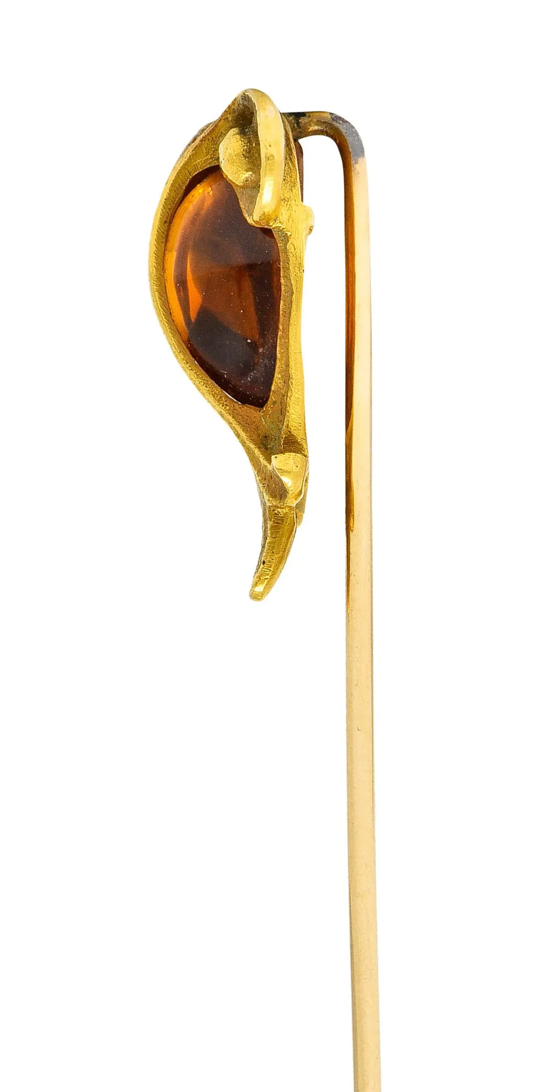 Art Nouveau Citrine Cabochon 18 Karat Gold Hellenistic Stickpin