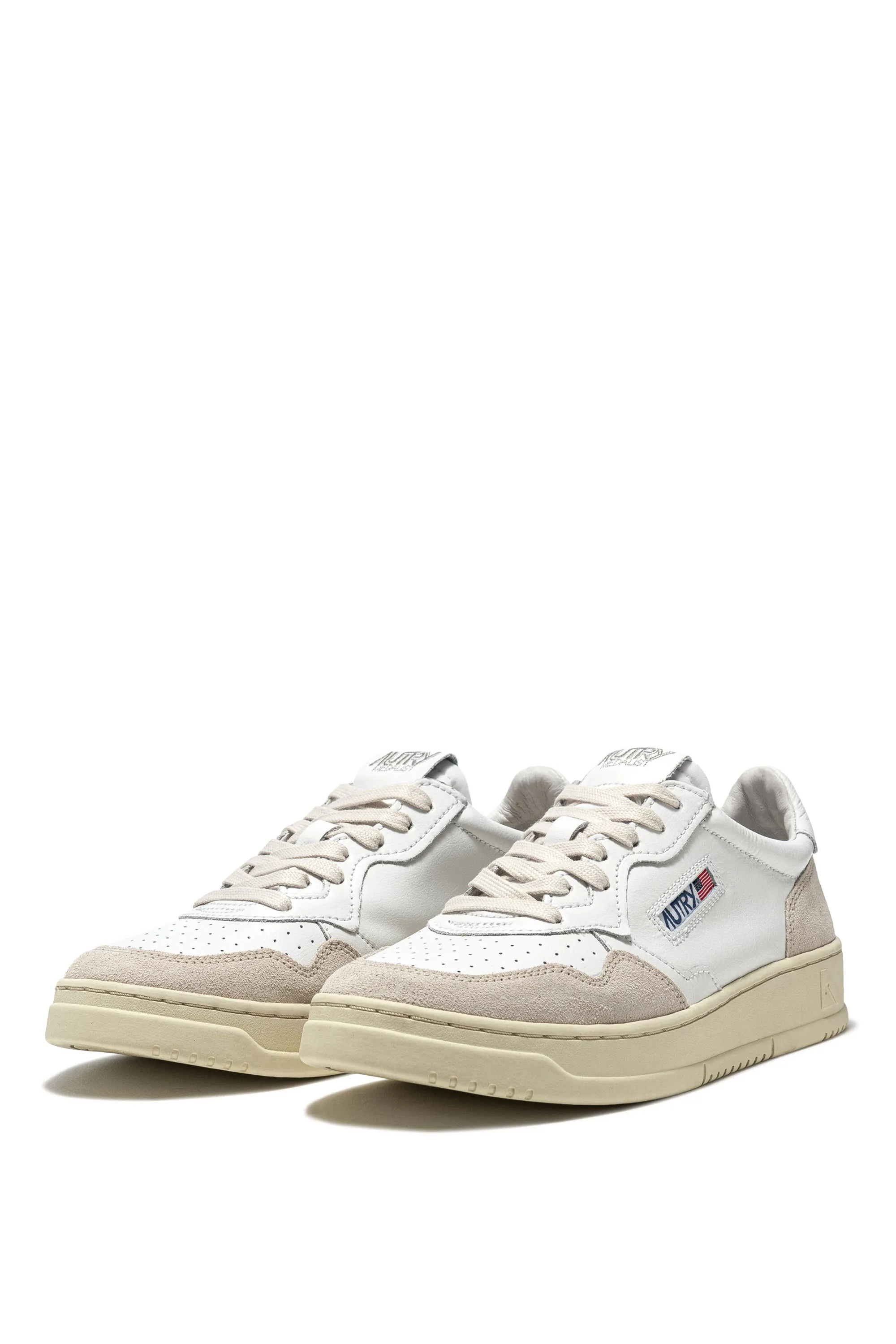 Autry Sneakers Medalist Low Man Leat Suede Bianco Uomo