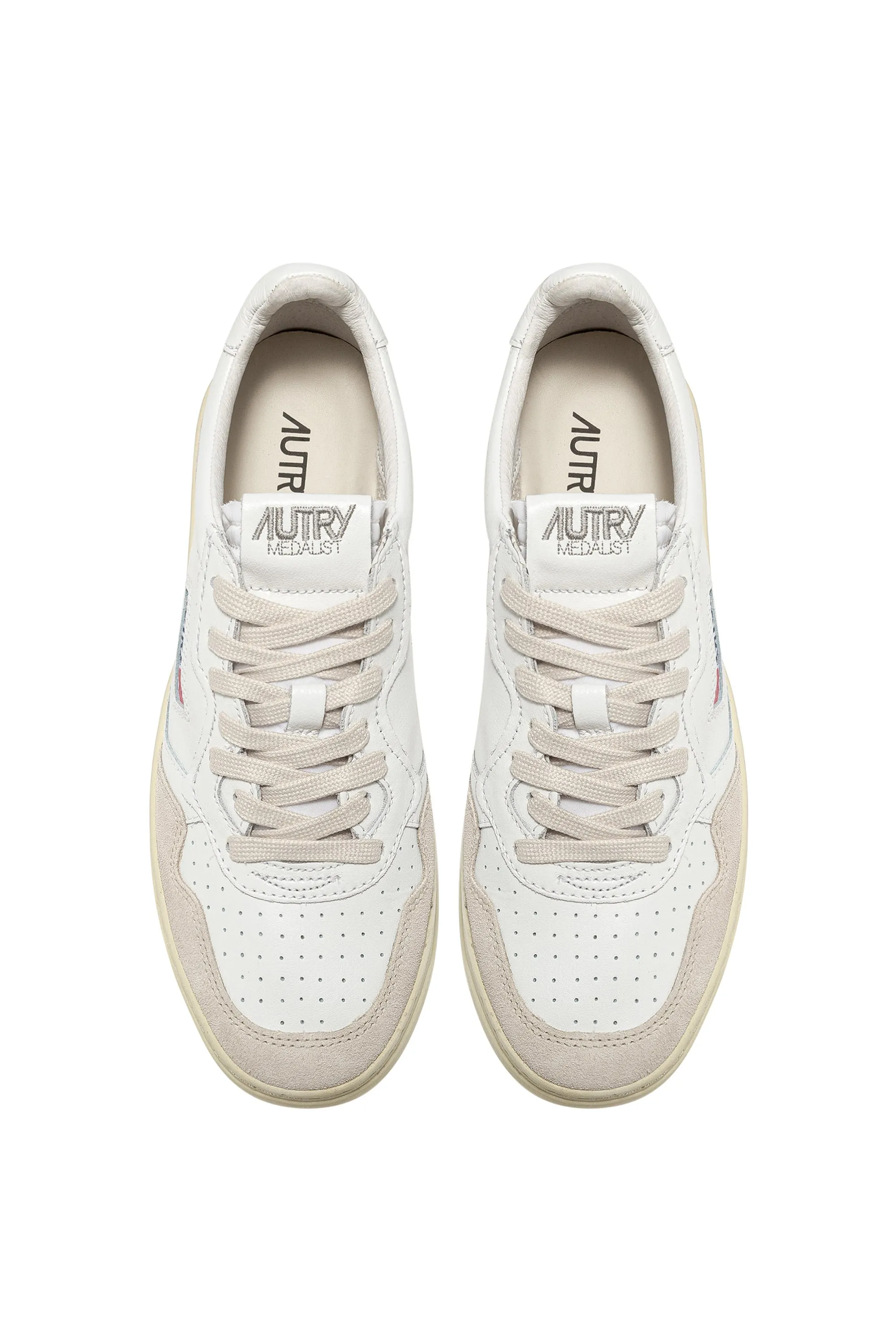 Autry Sneakers Medalist Low Man Leat Suede Bianco Uomo