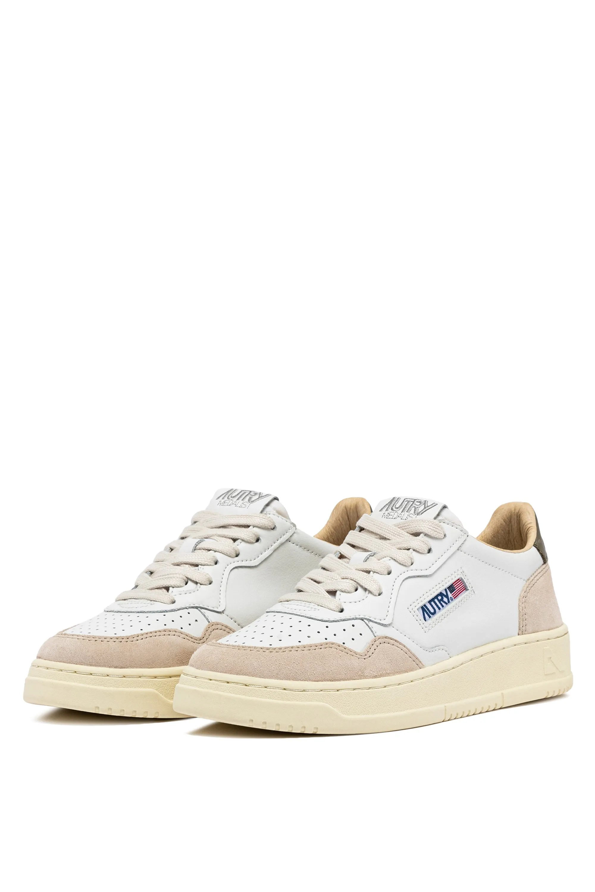 Autry Sneakers Medalist Low Man Leat Suede Bianco Uomo