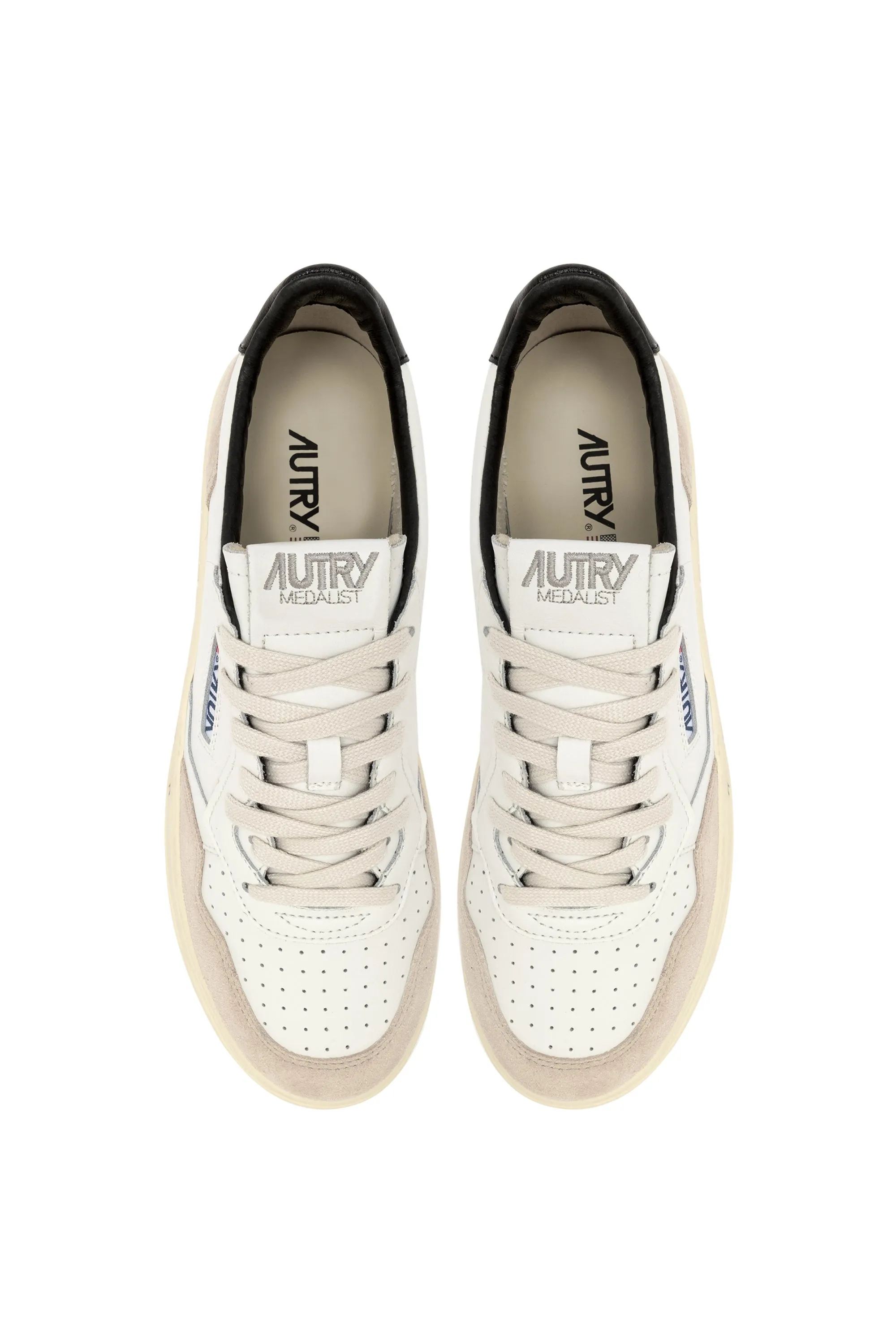 Autry Sneakers Medalist Low Man Match Suede Bianco Uomo