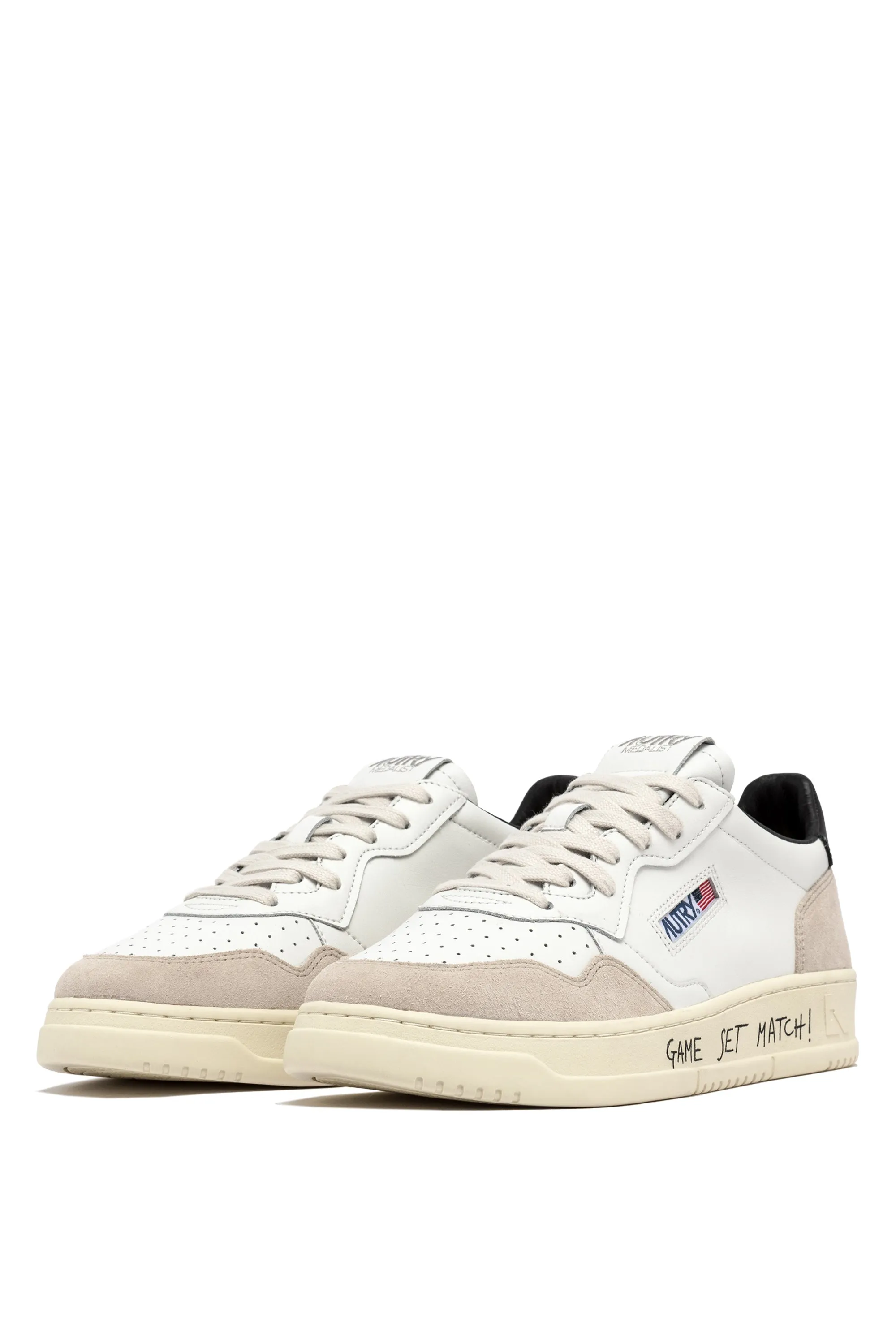 Autry Sneakers Medalist Low Man Match Suede Bianco Uomo