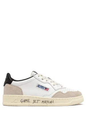 Autry Sneakers Medalist Low Man Match Suede Bianco Uomo