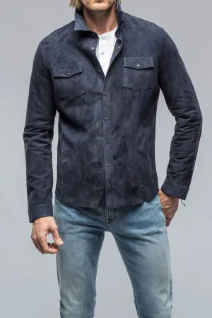 Bello Suede Shirt In Blue