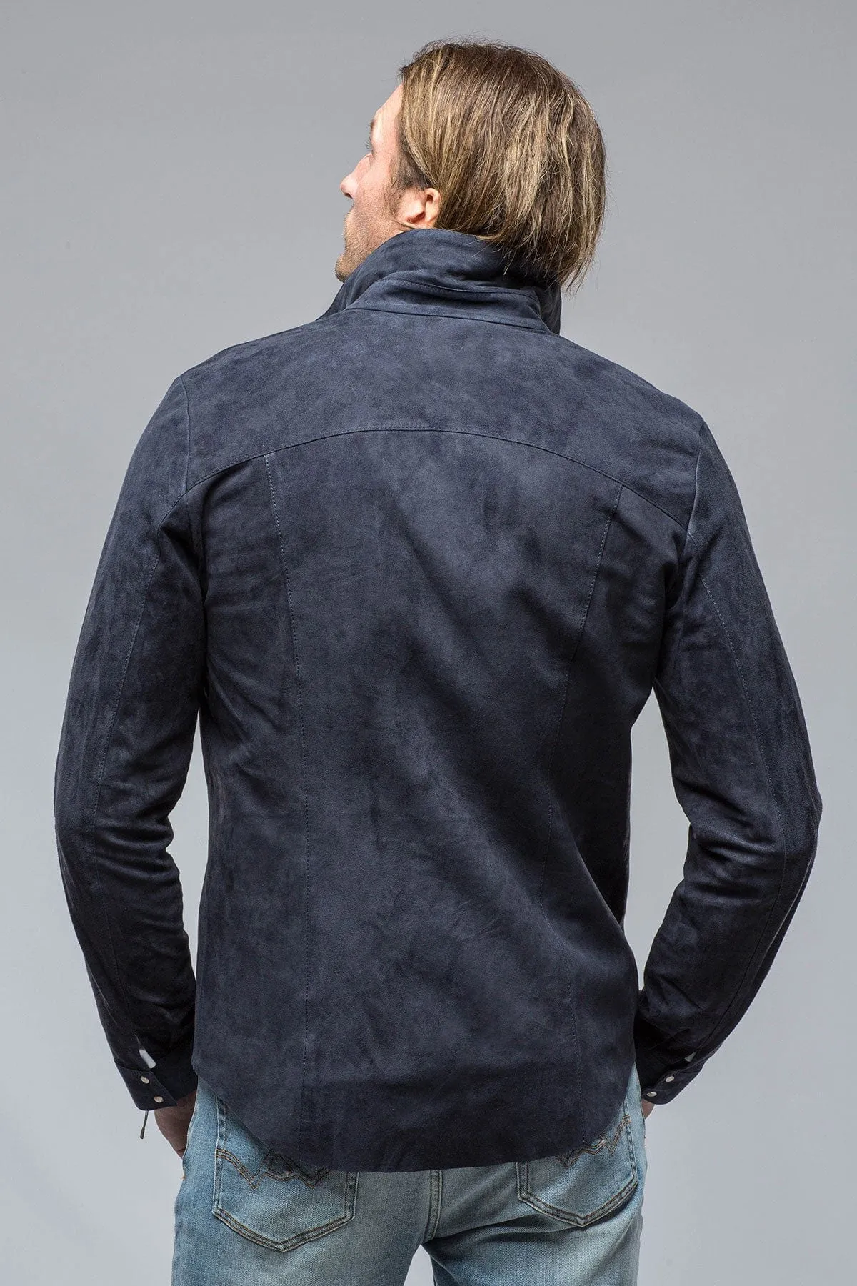 Bello Suede Shirt In Blue