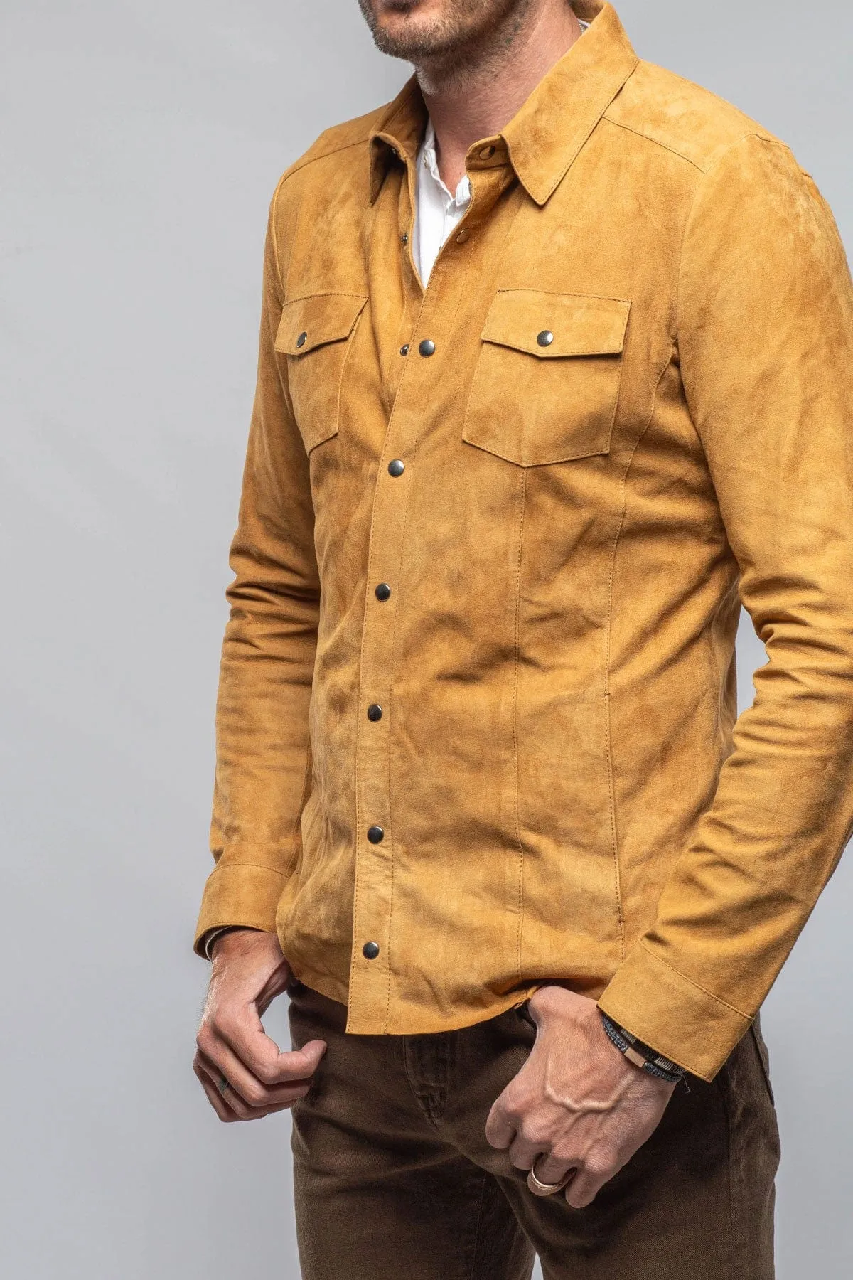 Bello Suede Shirt In Camel