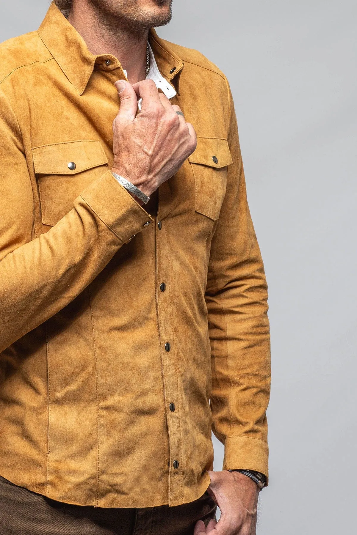 Bello Suede Shirt In Camel