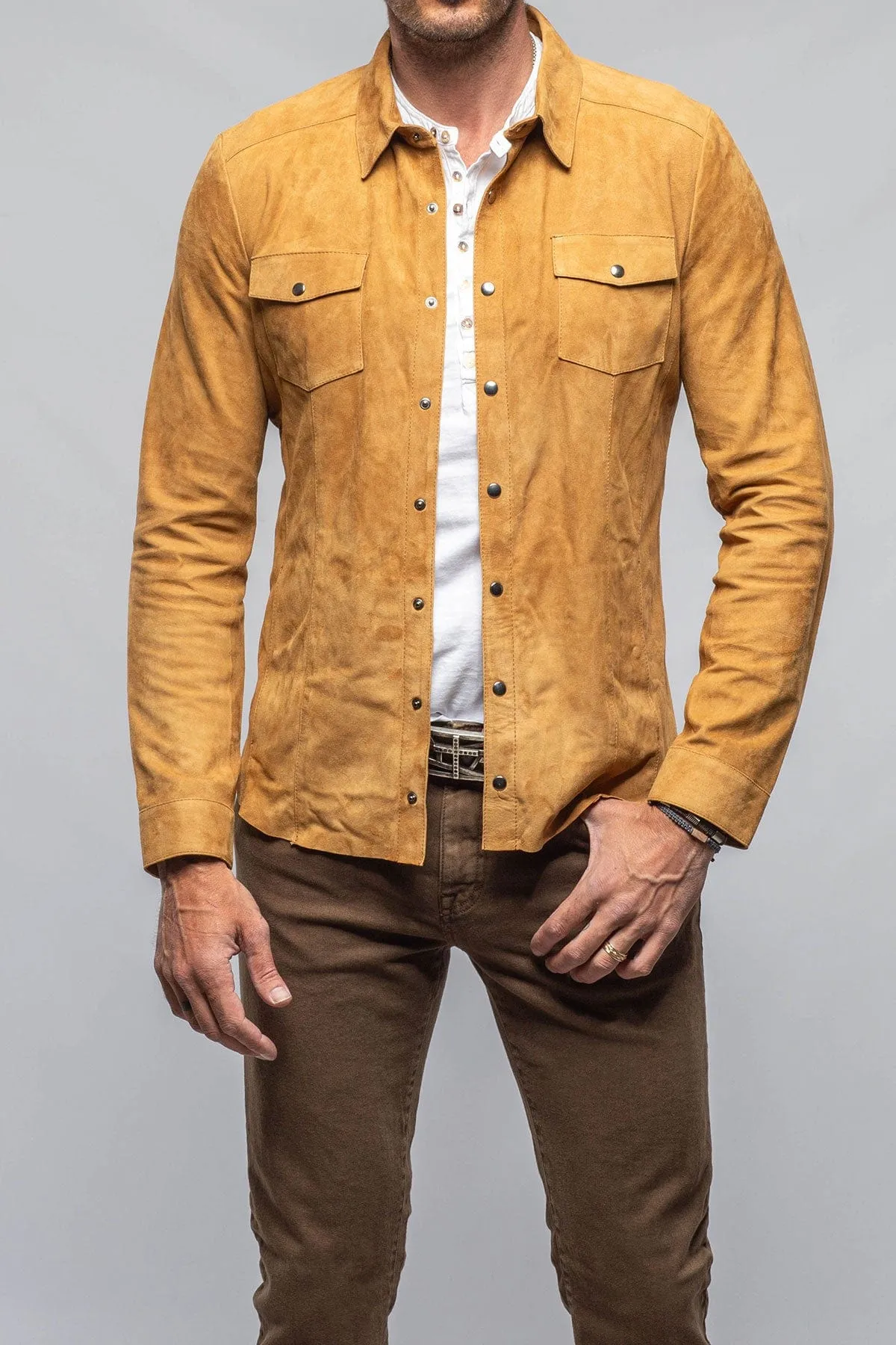 Bello Suede Shirt In Camel