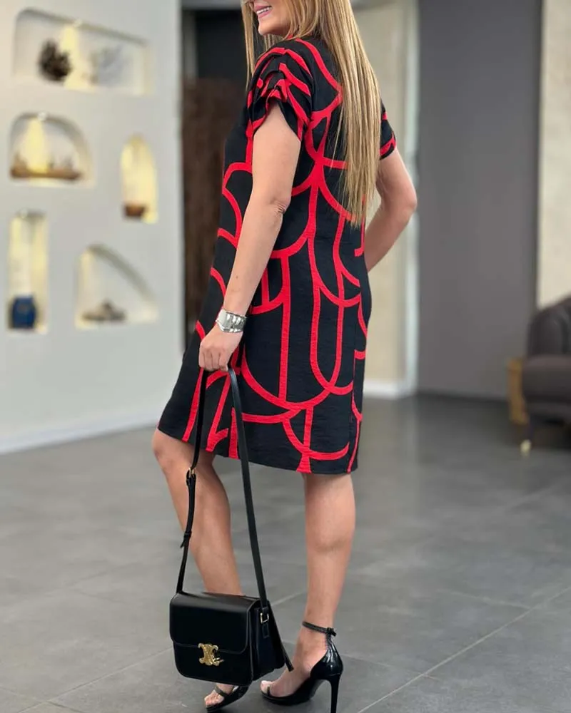 Briar - Geometric Print Polo Dress