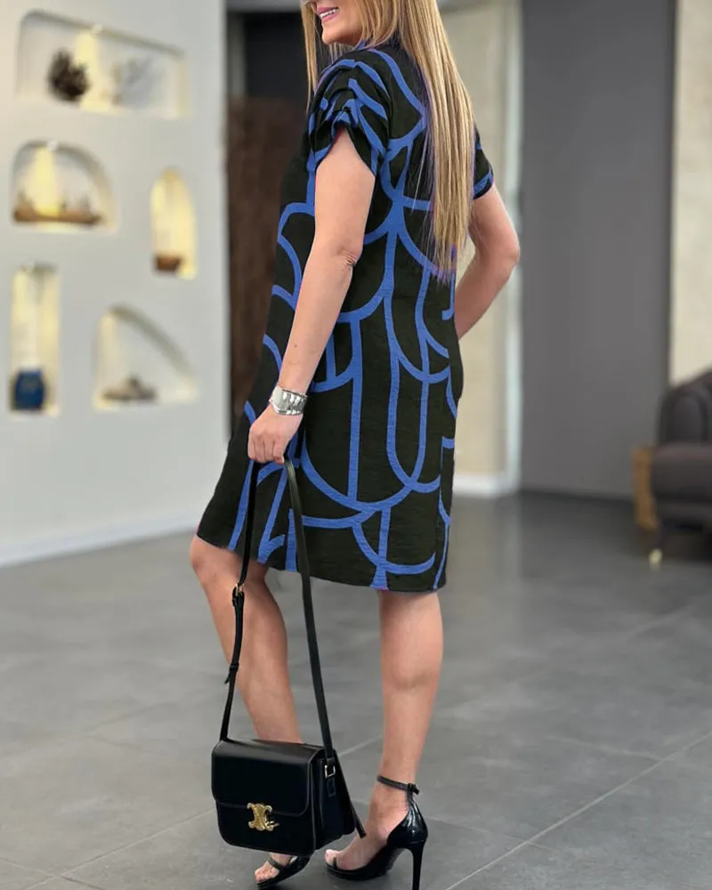 Briar - Geometric Print Polo Dress