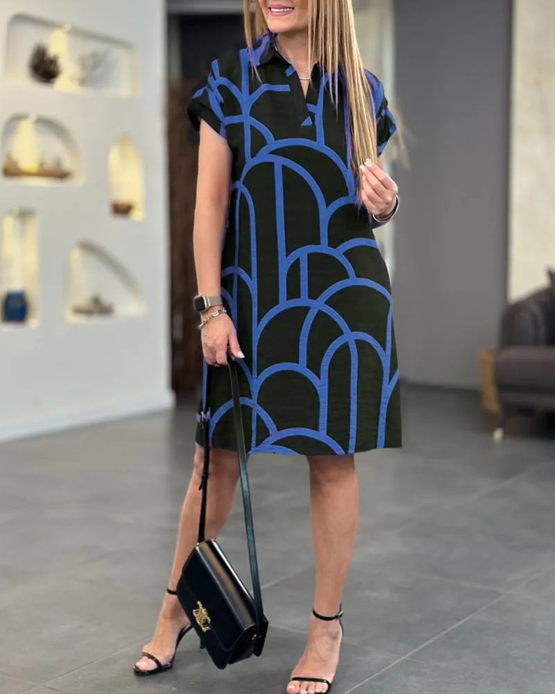 Briar - Geometric Print Polo Dress