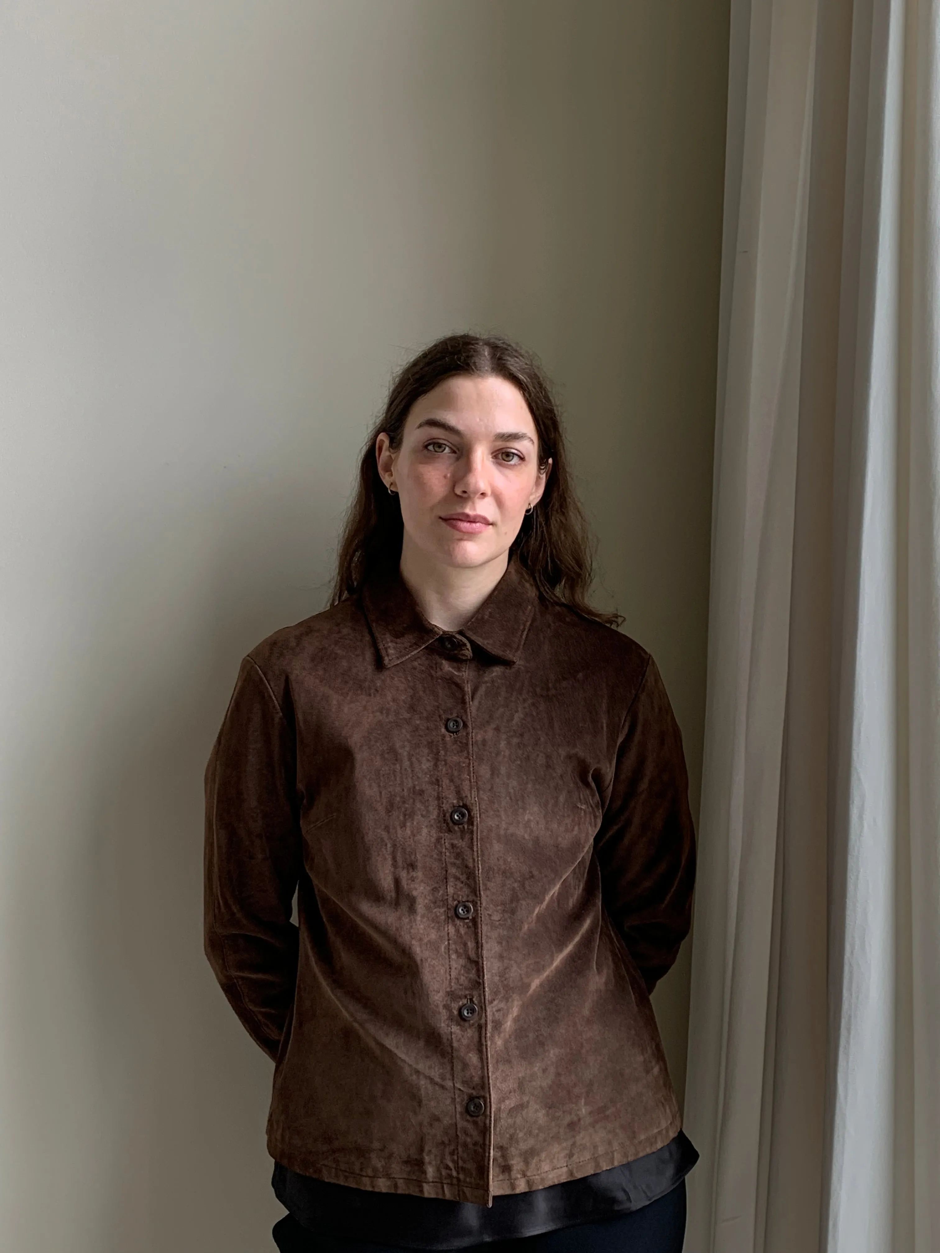 Brown suede shirt