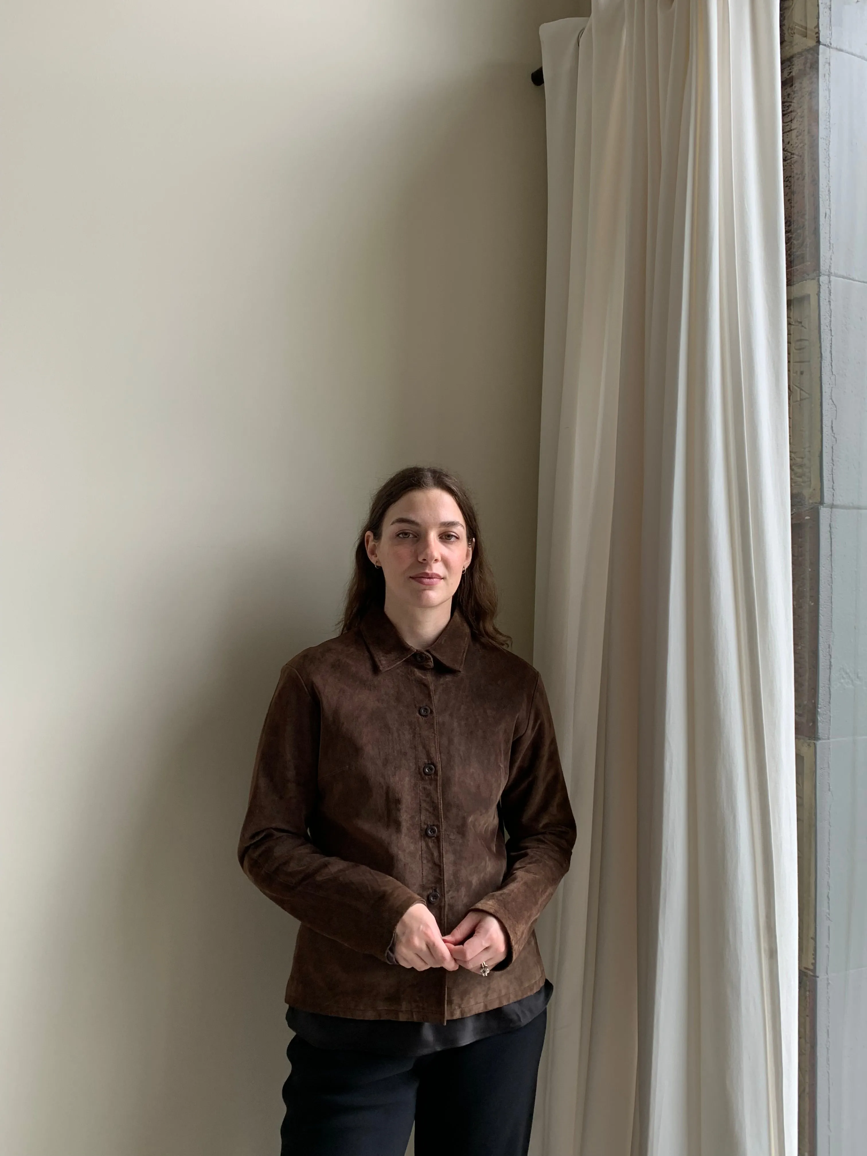 Brown suede shirt