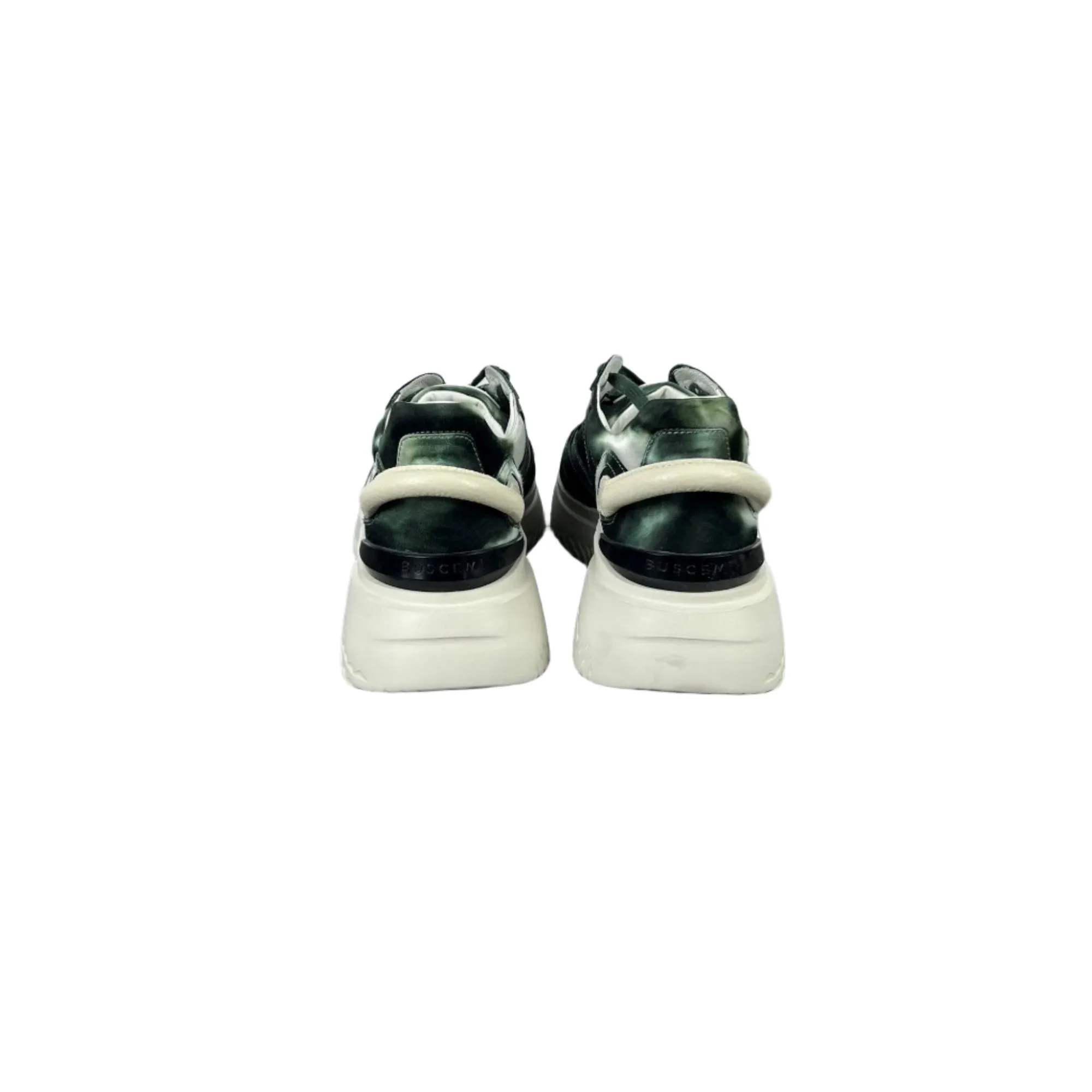 Buscemi Men's Veloce Tie Dye Green Leather Sneakers SAMPLE