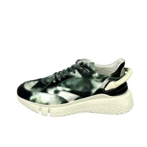 Buscemi Men's Veloce Tie Dye Green Leather Sneakers SAMPLE
