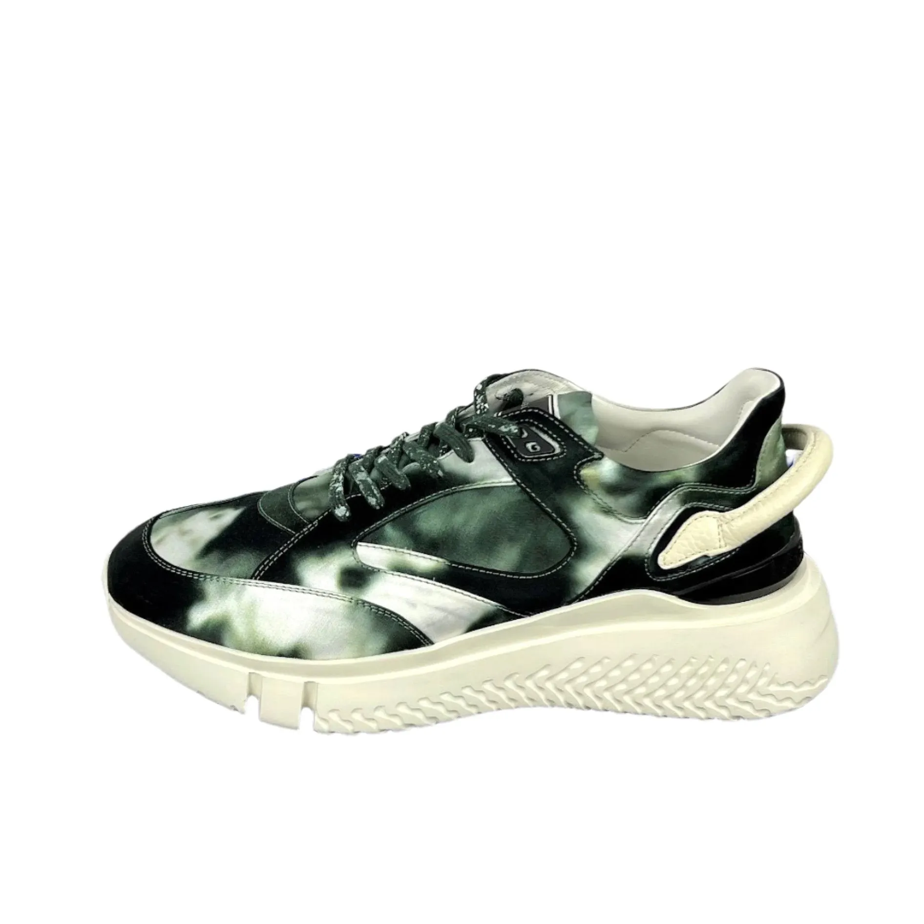 Buscemi Men's Veloce Tie Dye Green Leather Sneakers SAMPLE