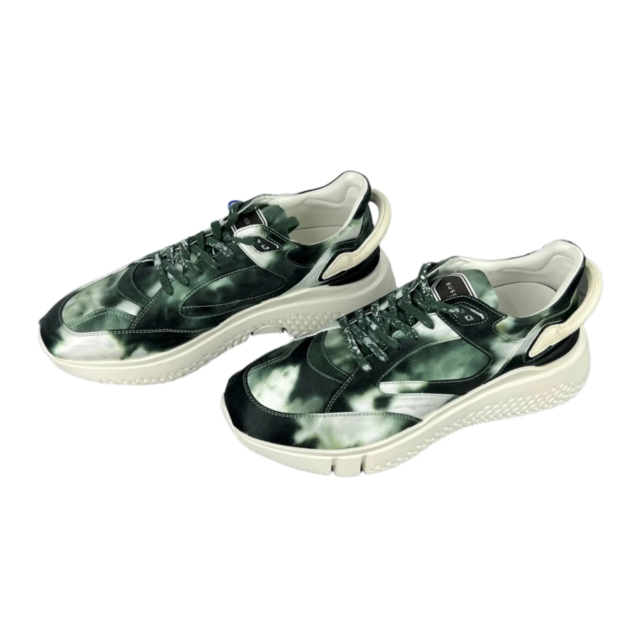 Buscemi Men's Veloce Tie Dye Green Leather Sneakers SAMPLE