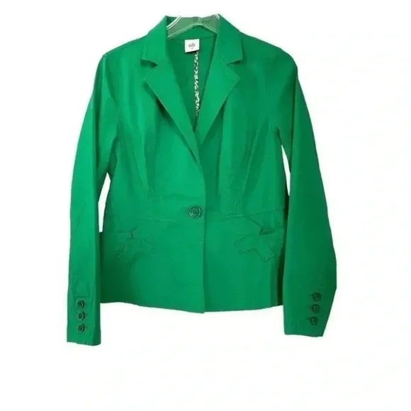 Cabi Verde green one button cotton blazer size Small Excellent condition