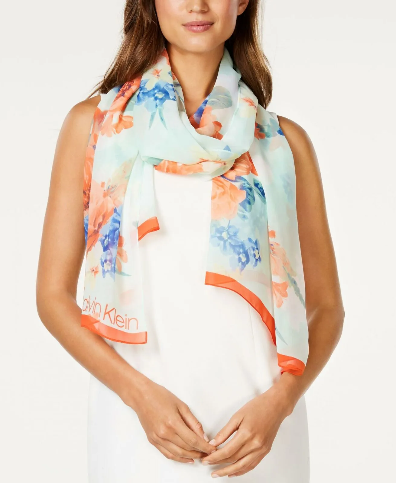 Calvin Klein Women's Rectangle Floral Print Scarf