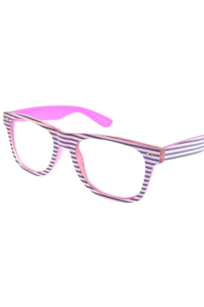 Candy Stripes Clear Lense Sunglasses