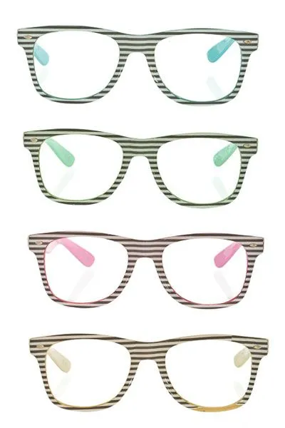 Candy Stripes Clear Lense Sunglasses