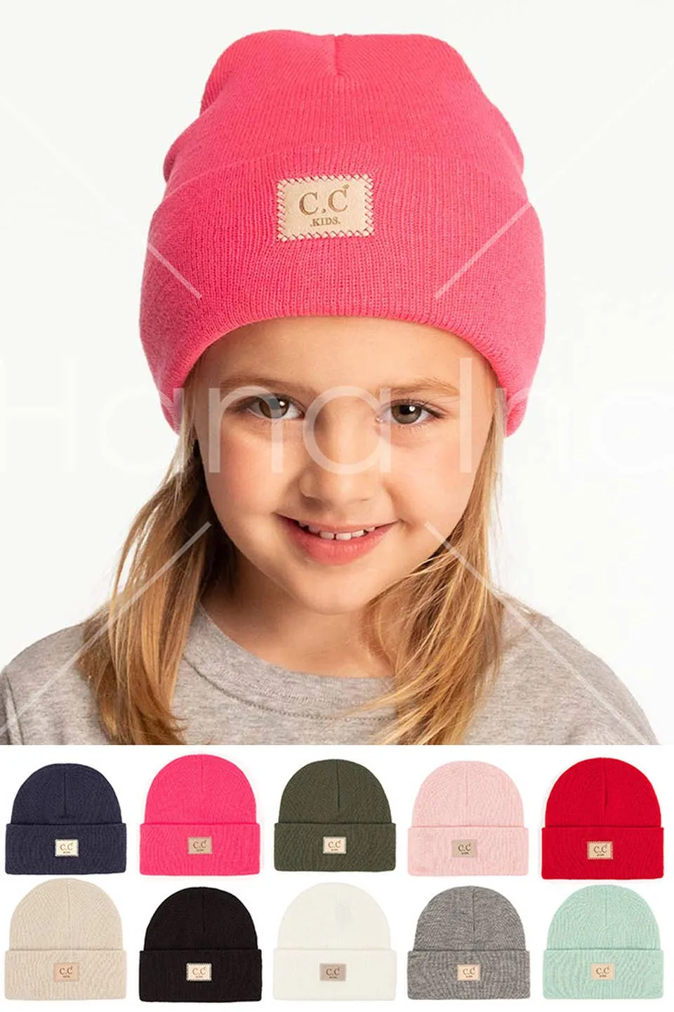C.C Kids Classic Rib Patch Beanie