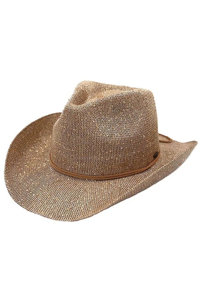 C.C Kids Suede String Band Sequin Cowboy Hat: Hot Pink