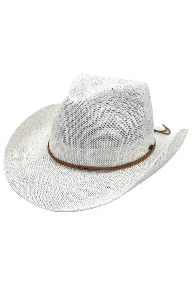 C.C Kids Suede String Band Sequin Cowboy Hat: Hot Pink