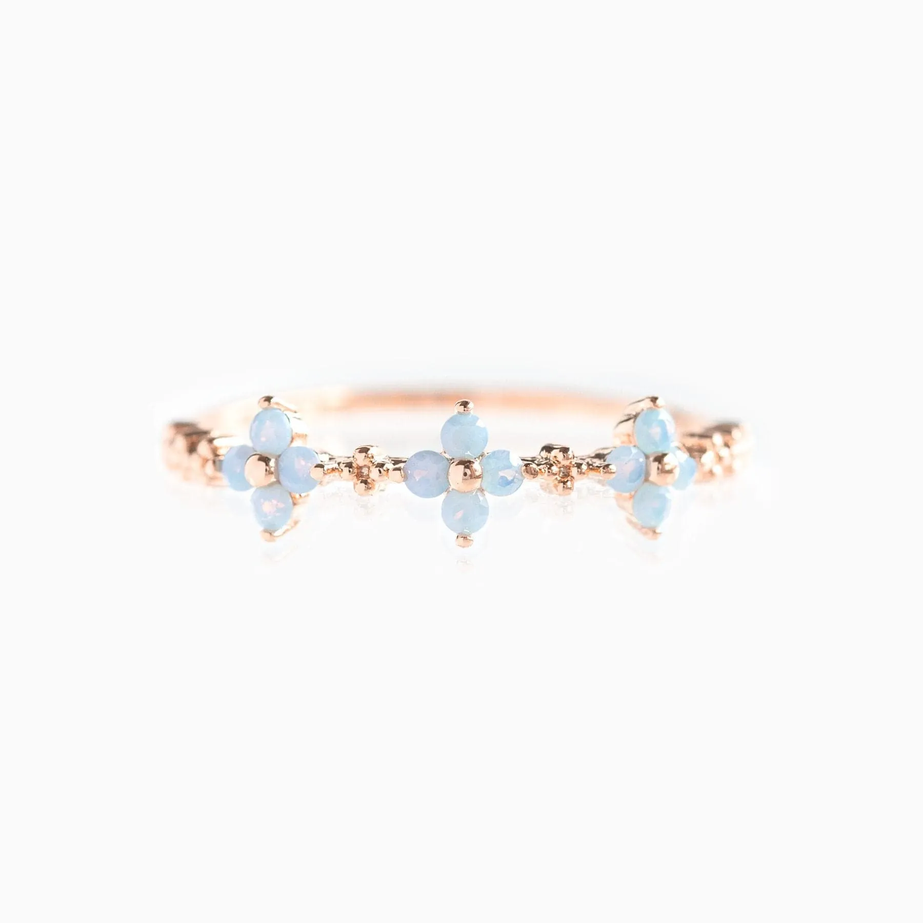 Chic CZ Opal Inlaid Floral Butterfly Bear Heart Ring