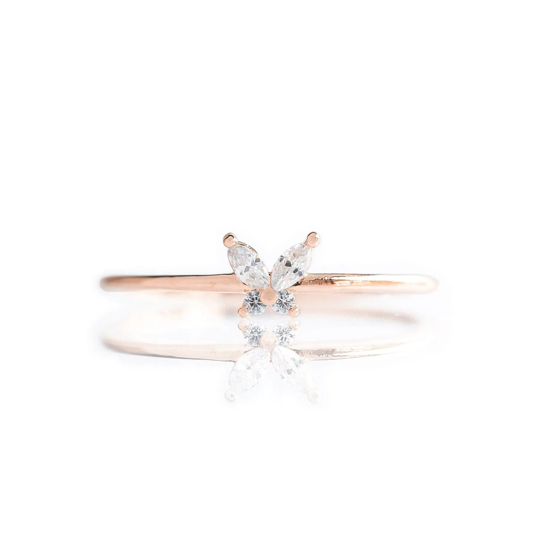 Chic CZ Opal Inlaid Floral Butterfly Bear Heart Ring