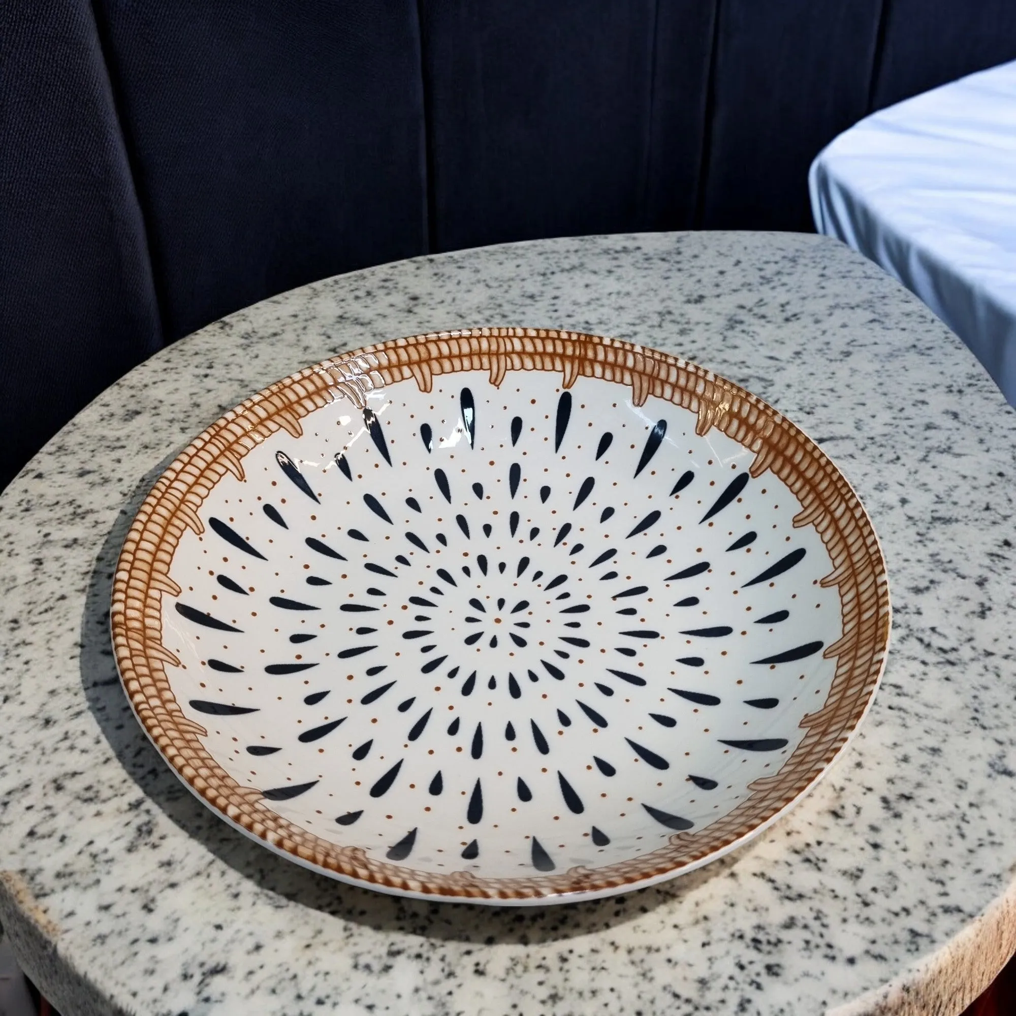 Chic Splatter Deep Ceramic Plate (8 Inch)