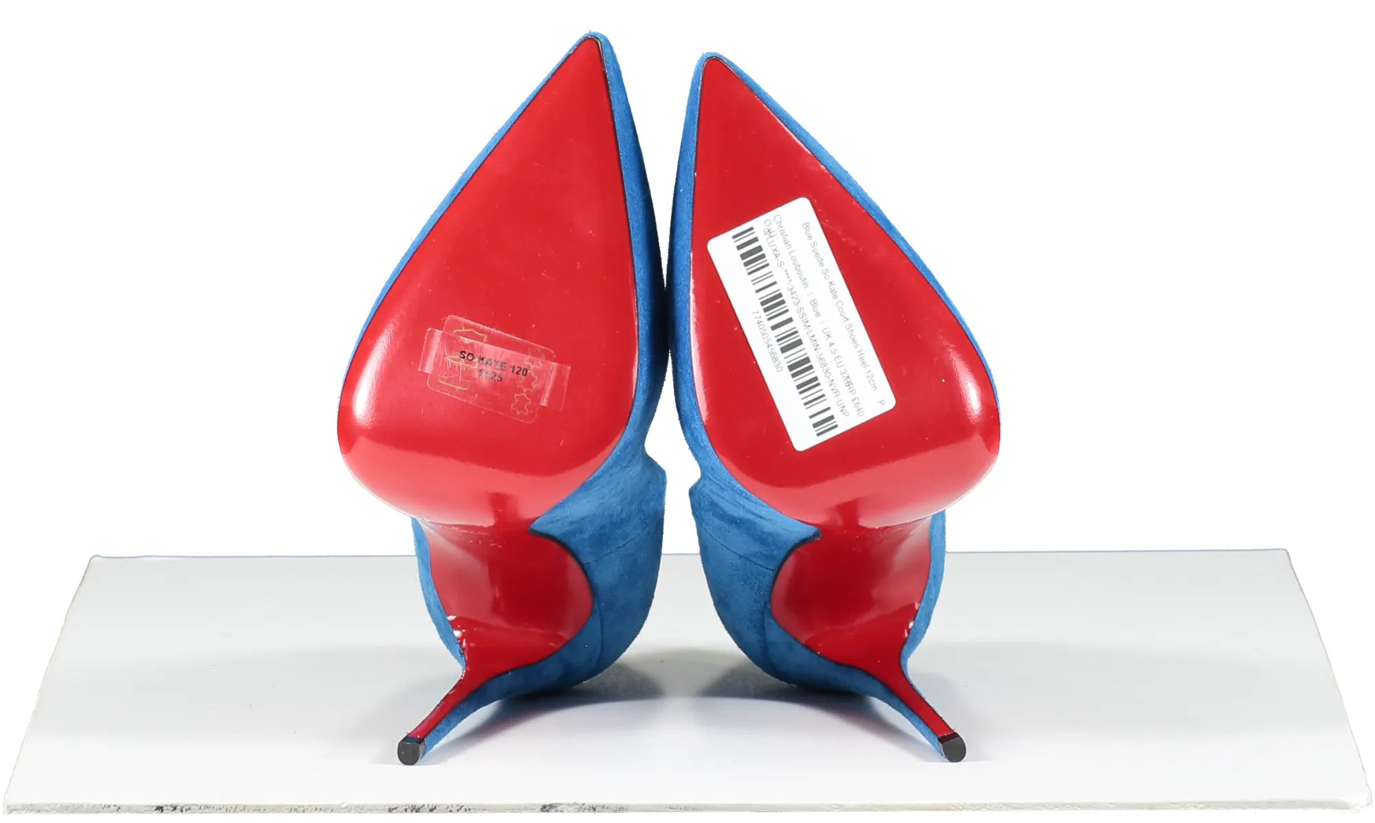 Christian Louboutin Blue Suede So Kate Court Shoes Heel 12cm UK 4.5 EU 37.5 👠