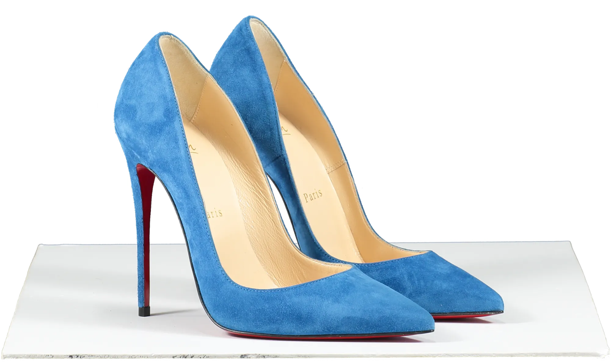 Christian Louboutin Blue Suede So Kate Court Shoes Heel 12cm UK 4.5 EU 37.5 👠