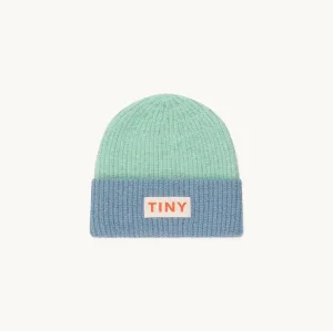 Color Block Beanie, Emerald & Warm Blue