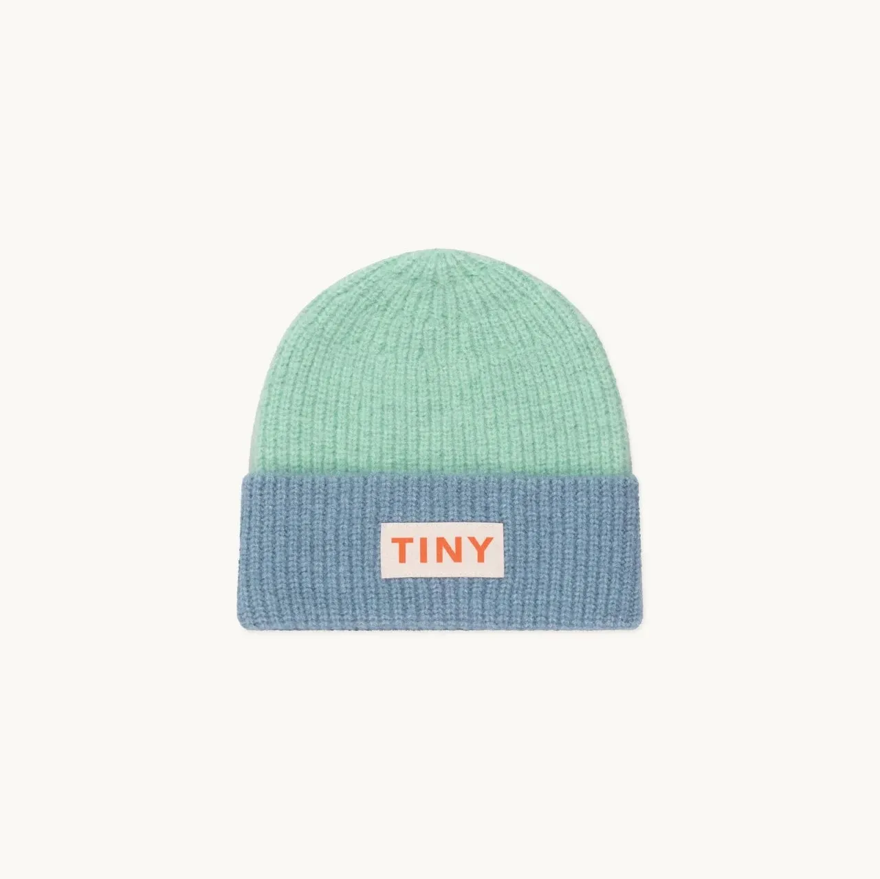 Color Block Beanie, Emerald & Warm Blue