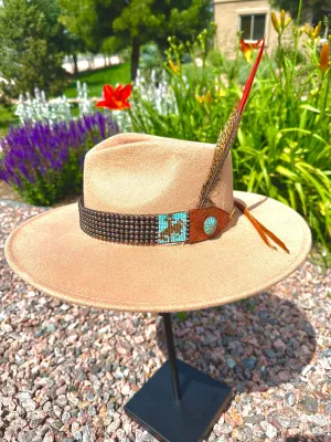 Copper Navajo Pearl Bronc Hatband; Joe 307