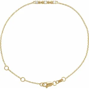 DIAMOND BEADED BAR BRACELET | 14K GOLD & DIAMONDS